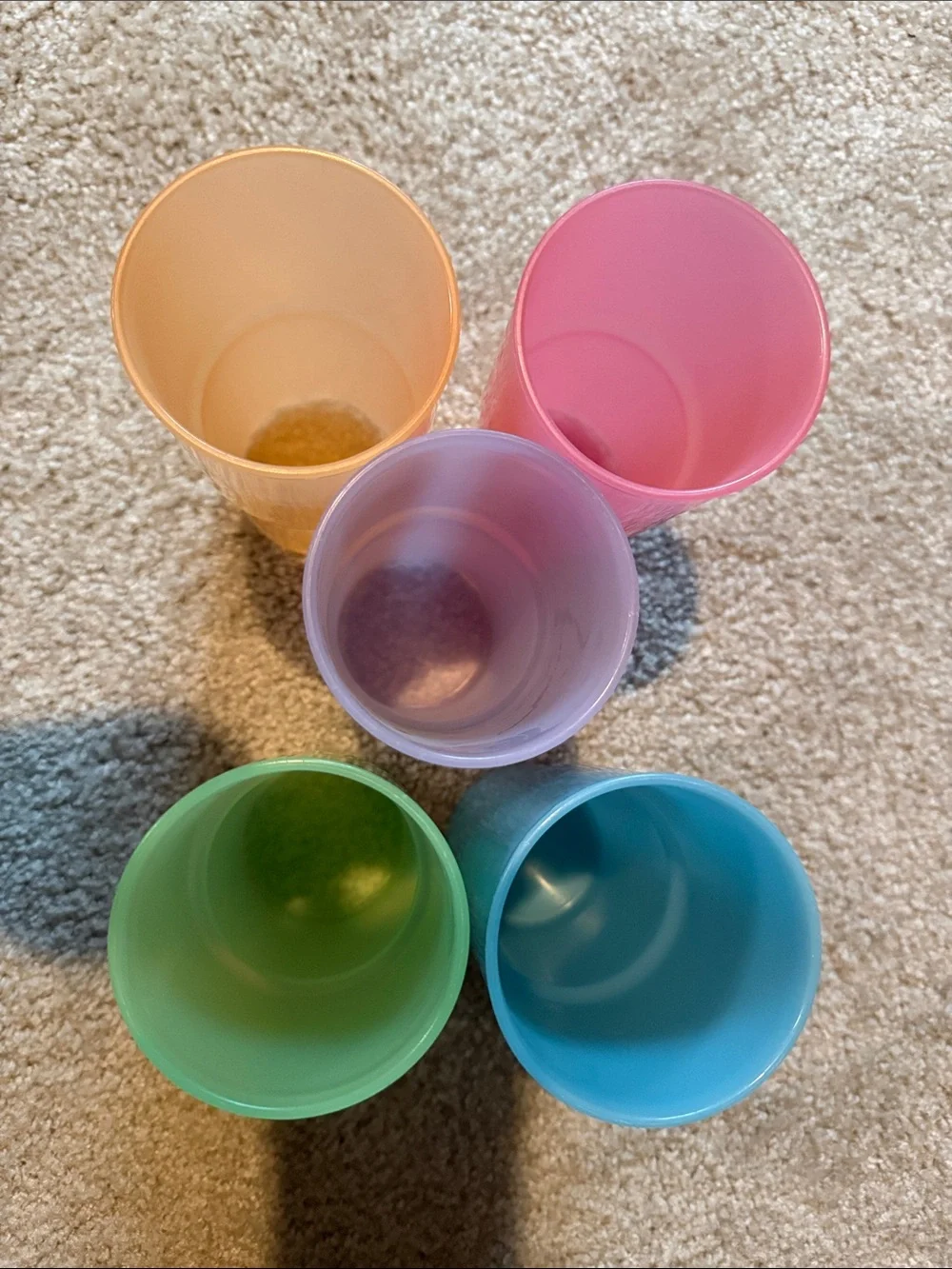 Tupperware Colorful Plastic Stacking Cups - Set of 5